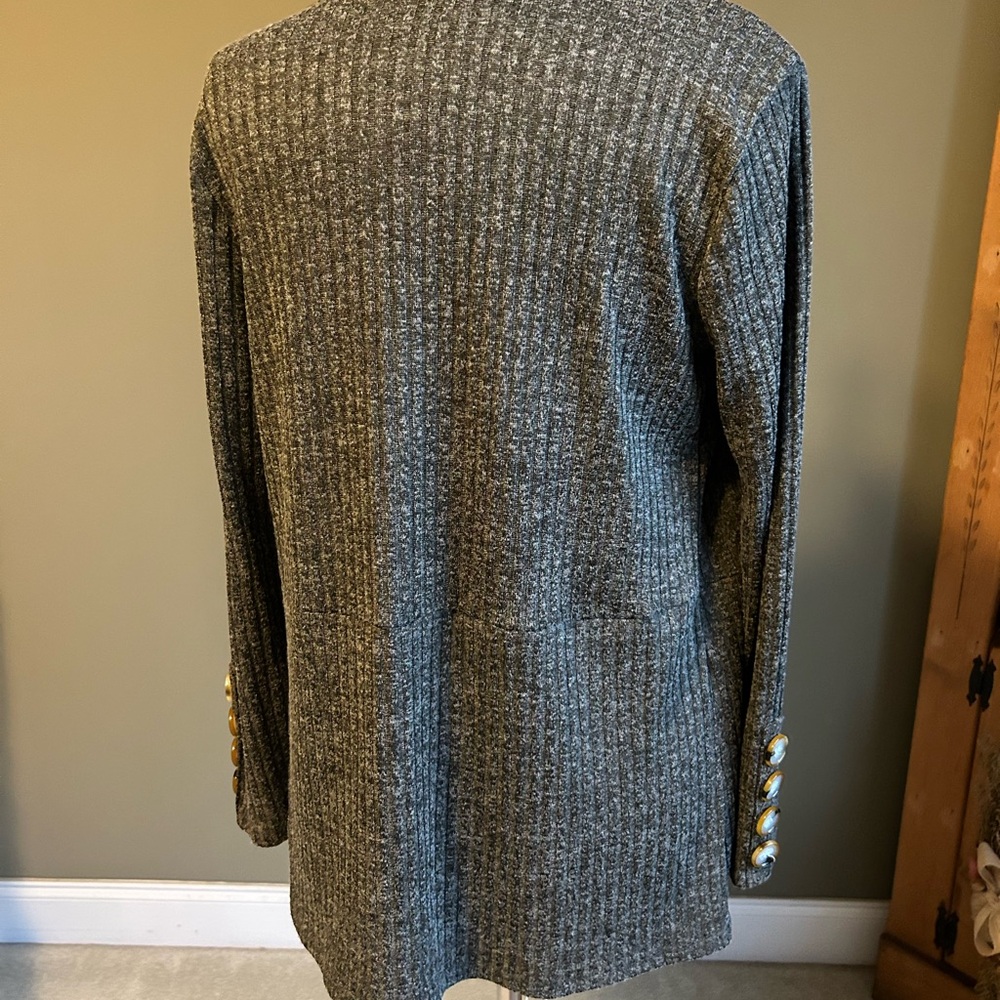 89th & Madison Ribbed Gray Cardigan - Picture 3 of 8